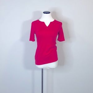 Talbots Split Neck tee